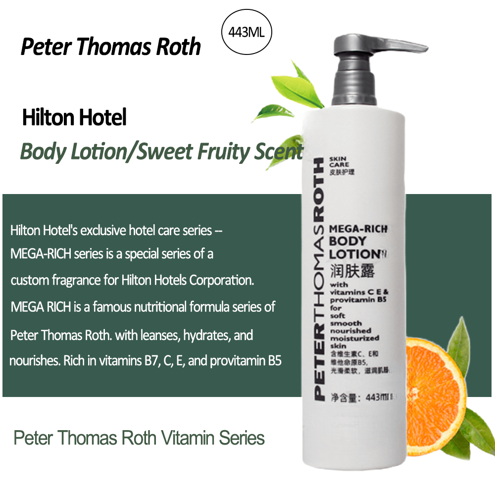 Hilton Hotel Shampoo &amp; Conditioner &amp; Body Lotion &amp; Shower Gel &amp; Hand Wash 443ML | PETER THOMAS ROTH