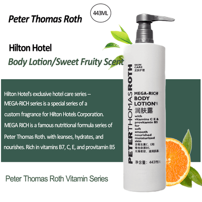 Hilton Hotel Shampoo &amp; Conditioner &amp; Body Lotion &amp; Shower Gel &amp; Hand Wash 443ML | PETER THOMAS ROTH